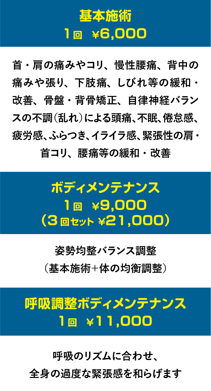 施術メニュー